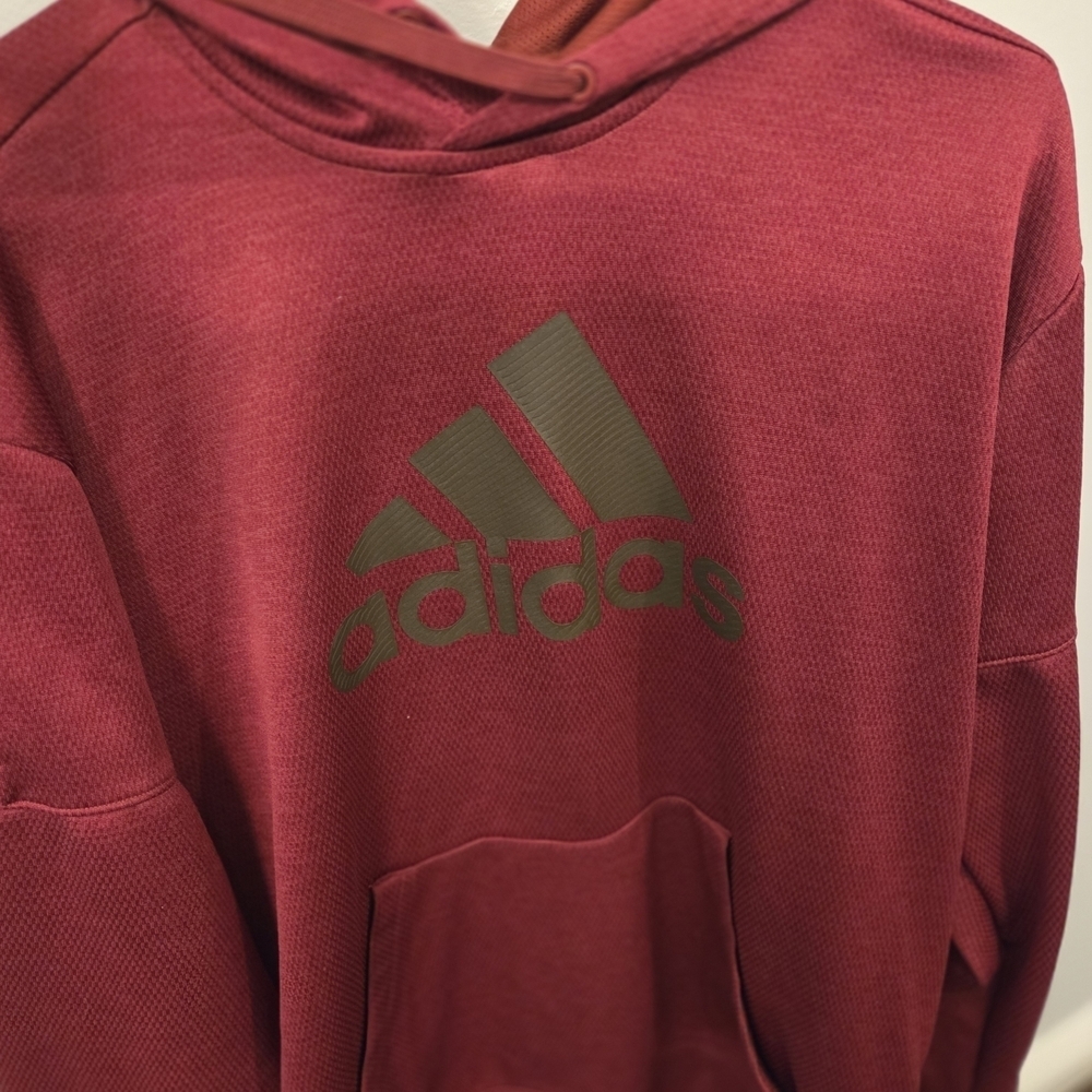 Adidas Men's Maroon Hoodie - Picture 3 of 5